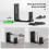 Adjustable roller floor guide for sliding doors, wall/door guide base, black 3