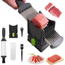 Manual meat knife, kitchen knife for slicing meat, multifunctional knife for fresh raw meat, meat cutter with adjustable thickness
