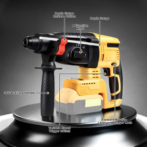 Dewalt 20V Cordless Rotary Hammer Drill Compatible, Compact Brushless Hammer Drill, Bare Unit 1