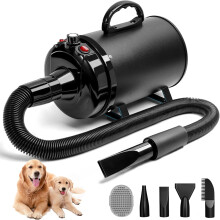 High-speed dog hair dryer 5.2HP / 3800W Professional dog grooming blower hair dryer, pet dryers with adjustable temperature and speed