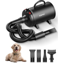 Dog Hair Dryer, 5.2HP / 3800W Pet Grooming Force High Speed Blower with 4 Nozzles, Adjustable Speed and Temperature, Dog Hair Dryer for Grooming