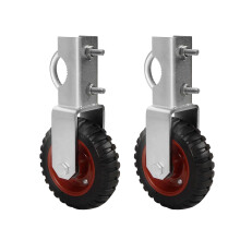 6-inch, 2-pack deurrolwielen, 500 lbs set, 150 mm steunwiel voor boerderijdeuren, geschikt voor ronde deurbuizen van 3,8 cm tot 5,8 cm.