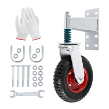 8-inch deurwiel, zware 360 geveerde deurwielen voor openslaande metalen buisdeuren, draagvermogen van 227 kg, inclusief schroeven en sleutel.