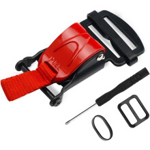 1-delige vervangingsset voor snelsluitgesp voor helm, geschikt voor alle helmen met roestvrijstalen kinbandhaak tot 2,5 cm (1 inch). Motorhelmacc
