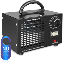 Ozongenerator, Hochleistungs-Ozongerät 60000 mg/h, Luftreiniger mit Temperatur- und Feuchtigkeitsanzeige und 120-Minuten-Timer für 320 Zimmer
