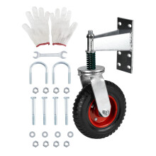 Deurwiel van 20 cm (8 inch), 360 graden draaibare rubberen deurrol voor houten en metalen deuren, draagvermogen 226 kg