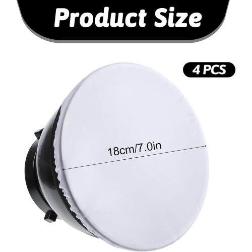 7"/18cm Light Diffuser, 4PCS Diffuser Lamp Sock Soft Cover Soft White Diffusers Standard Fabric Diffusers Light Sock softens the light output 1