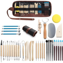 40-delige kleigereedschapset, pottenbakkersgereedschap, kleisculptuurgereedschap, polymeerkleigereedschapset, keramisch gereedschap voor doe-het-