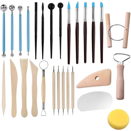 40PCS Clay Tools Pottery Tools Clay Sculpting Tools Polymer Clay Tool Kit Ceramic Tools for DIY Craft Modeling Clay Sculpting Tool Set 2