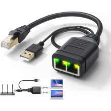 Répartiteur Ethernet 1 vers 2 - Répartiteur réseau RJ45 femelle vers double femelle, connecteur de distribution LAN haut débit 100 Mbps