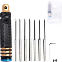 Hobby knife blade set 0.1 mm 0.2 mm 0.4 mm 0.6 mm 0.8 mm 1.0 mm 2.0 mm with handle. Hobby construction tools. Craft set for basic model building.