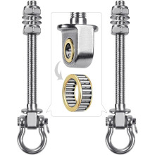 4 pièces Suspension pour balançoire avec roulement, crochet de hamac robuste de 175 mm, vis de suspension M10, support pivotant pour poutre de pl