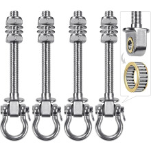 4pcs Hanger Swing with bearing, 175mm heavy-duty hammock hook M10 suspension chair screw bolt swivel ceiling beam support, 1500lbs