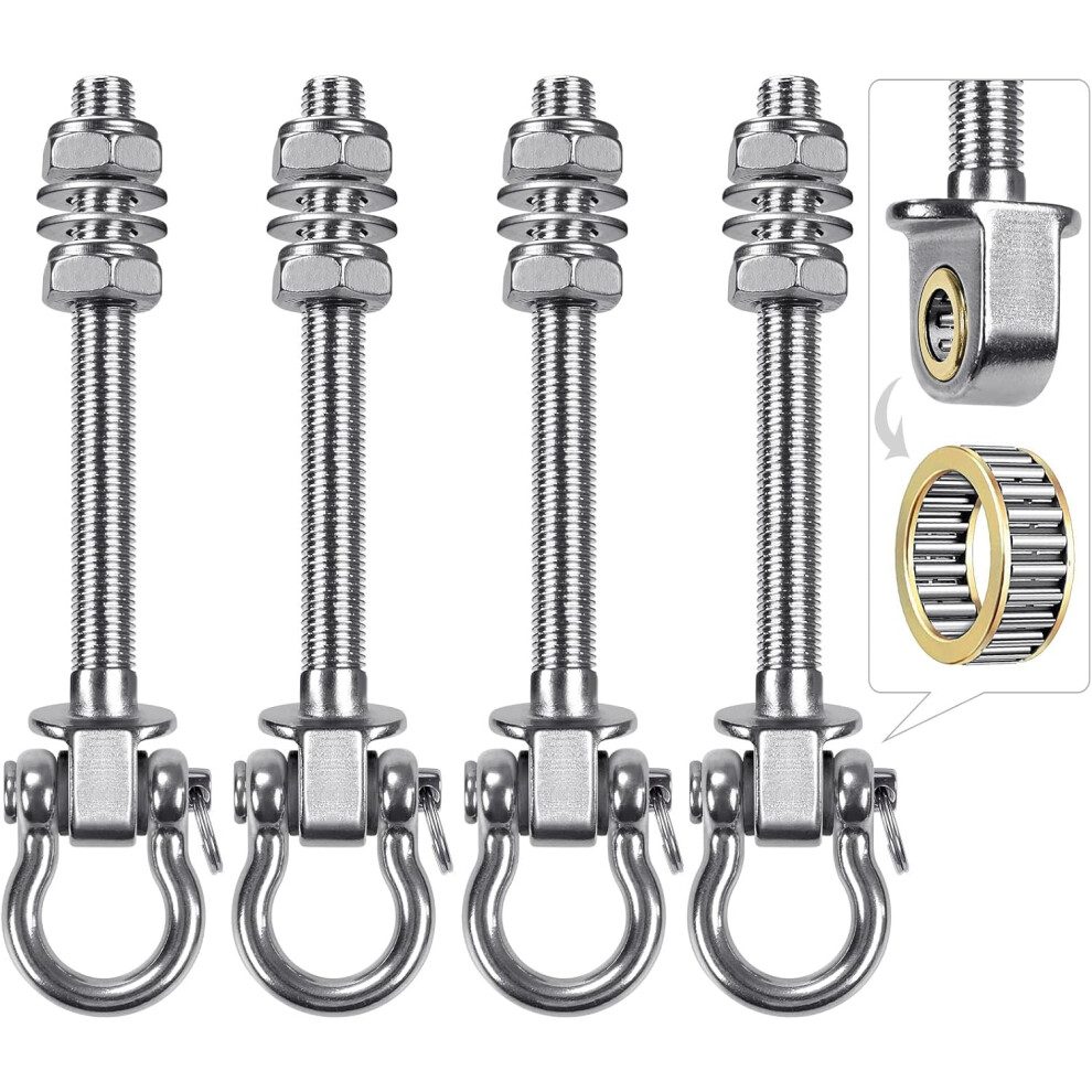 Photos - Nail / Screw / Fastener 4pcs Hanger Swing with bearing, 175mm heavy-duty hammock hook M10 suspension chair screw bolt swivel ceiling beam support, 1