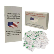 US Citizenship Test Study Guide, Naturalization Exam Prep, English/Spanish Bilingual Edition