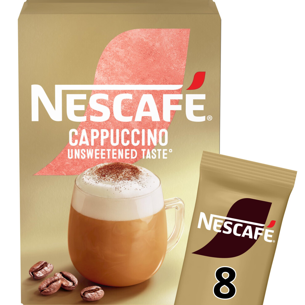 Nescafe Nescafé Cappuccino Unsweetened Pack Of 8 Gold