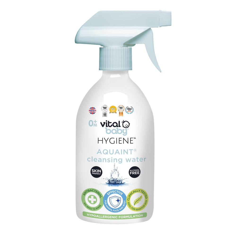 Aquaint Cleansing Water 500Ml Hypoallergenic Antibacterial Saf Vital Baby