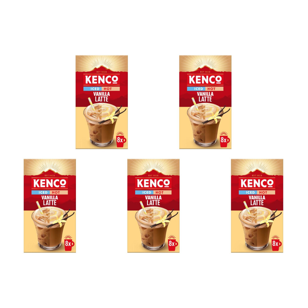 Kenco Iced Hot Vanilla Latte Sachets X8 Pack Of 5 Total 40 Sachets