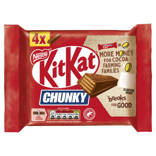 KitKat KitKat Chunky Milk Chocolate Bar Multipack 4 x 40 g