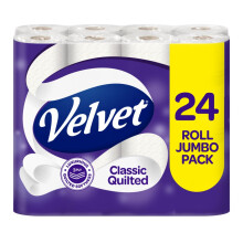 Velvet Classic Quilted Toilet Tissue 24 Rolls Luxuriously Soft Strong and