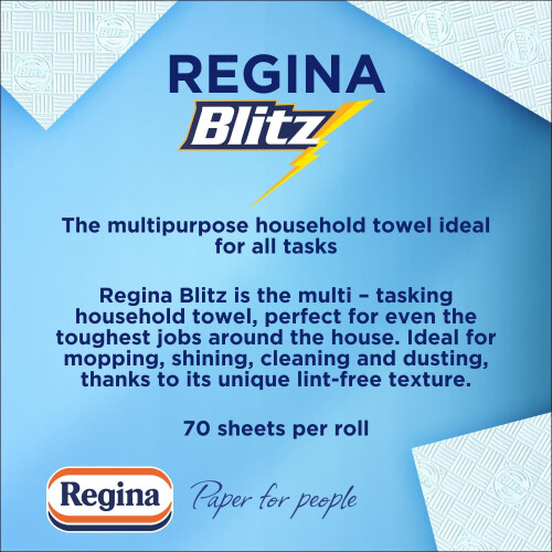 Regina Regina Blitz Household Towels – 8 Triple Layered Rolls 70 Sheets Per Roll P 1