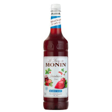 MONIN Premium No Added Sugar Strawberry Syrup 1L – Natural Flavours for Lem