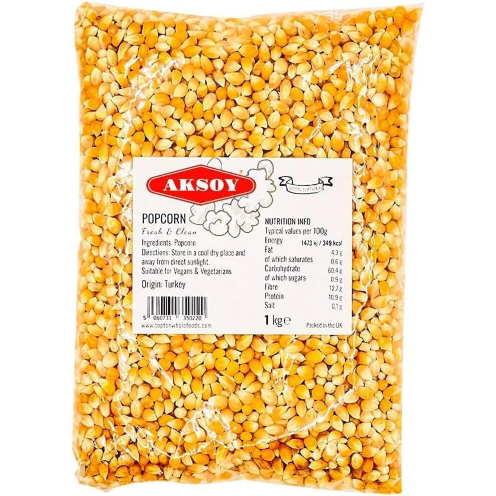 Aksoy Popping Corn Kernels 1Kg Popcorn Seeds For Stovetop Microwave Air