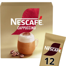 NESCAFÉ Cappuccino Instant Gold Coffee 12 x 15.5g Sachets, 100% Responsibly Sourced Coffee (Pack of 1)