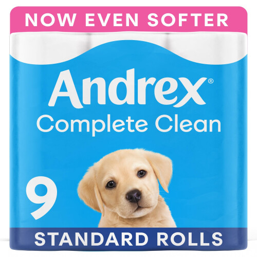 Andrex Andrex Complete Clean Toilet Roll 9 Rolls Previously Andrex Classic Clean T