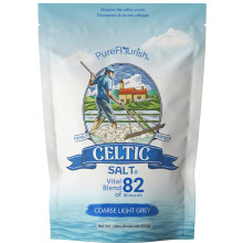 Pure Flourish Celtic Sea Salt - 600g | 100% Organic Unrefined Celtic Salt | Rich in Essential Minerals | Hand Harvested Light Grey Celtic Salt Crysta