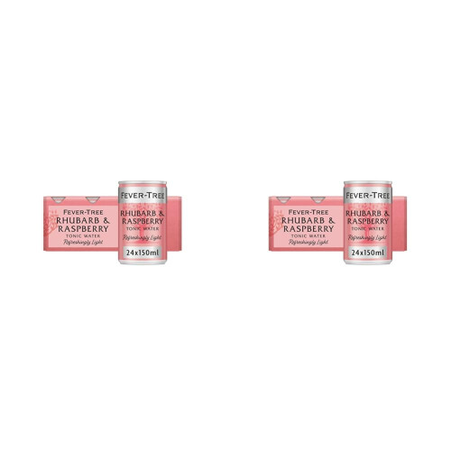 FeverTree Refreshingly Light Rhubarb  Raspberry Tonic Water 8 x 150ml Pack