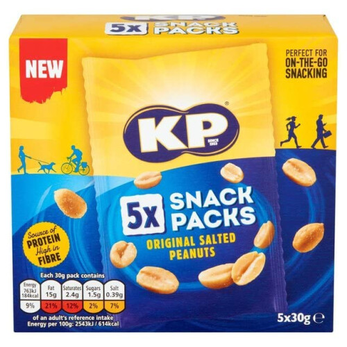 KP Salted Peanuts Multipack 5 x 30g Pack of 2 2
