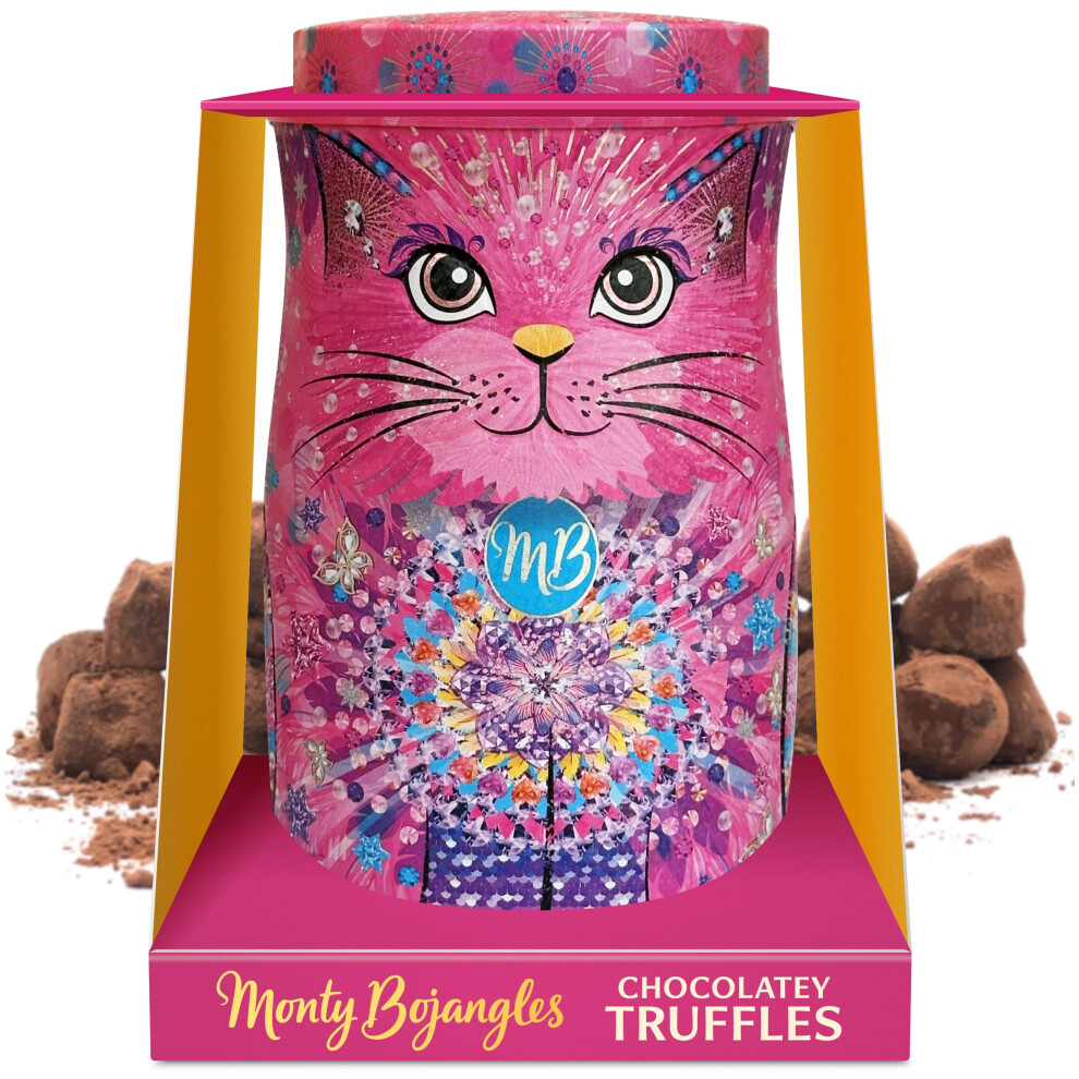Monty Bojangles Cocoa Dusted Chocolate Truffles Cat Tin Shimmering Starlet