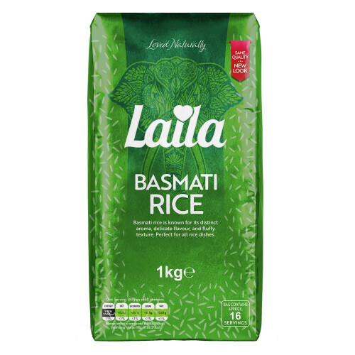 Laila Basmati Rice Brick Pack Long Grain 1KG