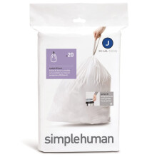 simplehuman CW0169 code J Custom Fit Bin Liners White Plastic Pack of 20 Li