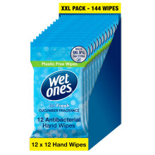 Wet Ones – Be Fresh – Plastic Free Antibacterial Pocket Size Hand Wipes 14