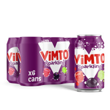 Vimto Fizzy Fruit Juice Drink – Blackcurrant Grape  Raspberry – 6 x 330ml C