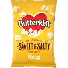 Butterkist SWEET SALTY popcorn 100g 150 Calories Per Serving Gluten Fre