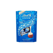Lindt Lindor Milk and White Chocolate Truffles Box - Approx 16 balls, 200 g