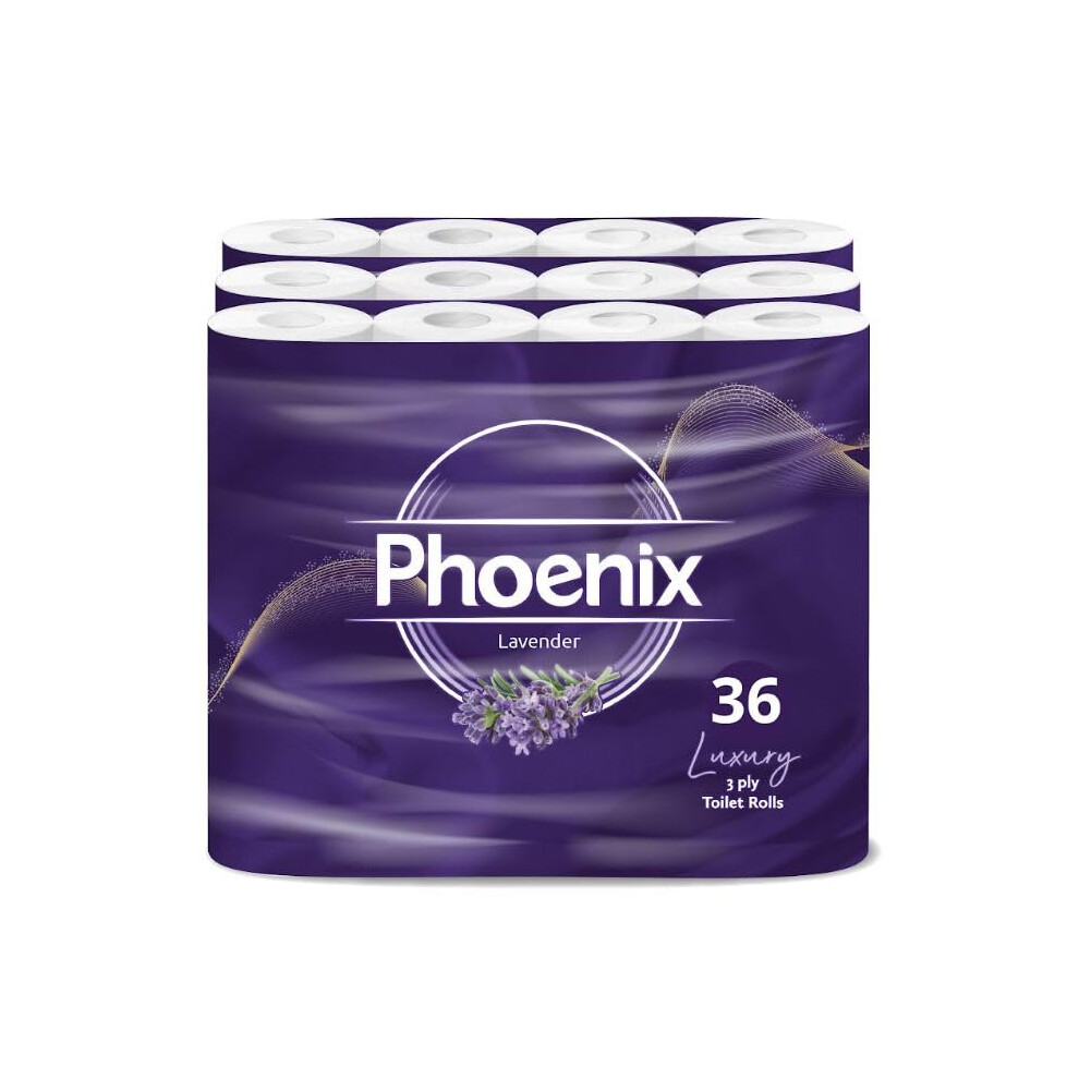 Phoenix 36 Soft Fragranced Luxury Toilet Rolls Bulk Buy Quilted W Lavender
