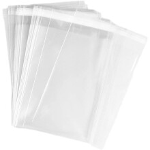 Clear Cellophane Bags Pack of 100 Self Adhesive, Small Clear Bags for Cookies, Sweets, Gifts, Jewelry and for A6-A10 cards (11x 14 Inches - 100Pack)
