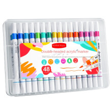 ([Weiche und harte Doppel köpfe] 48 Farbe Tinten zugabe 90%) 48-Farben-Wasserdichtes Acryl-Marker-Aquarell-Stift