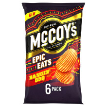 McCoys Epic Eats Bangin BBQ Multipack Crisps 6 Pack Multipack BOX of 20 Fu