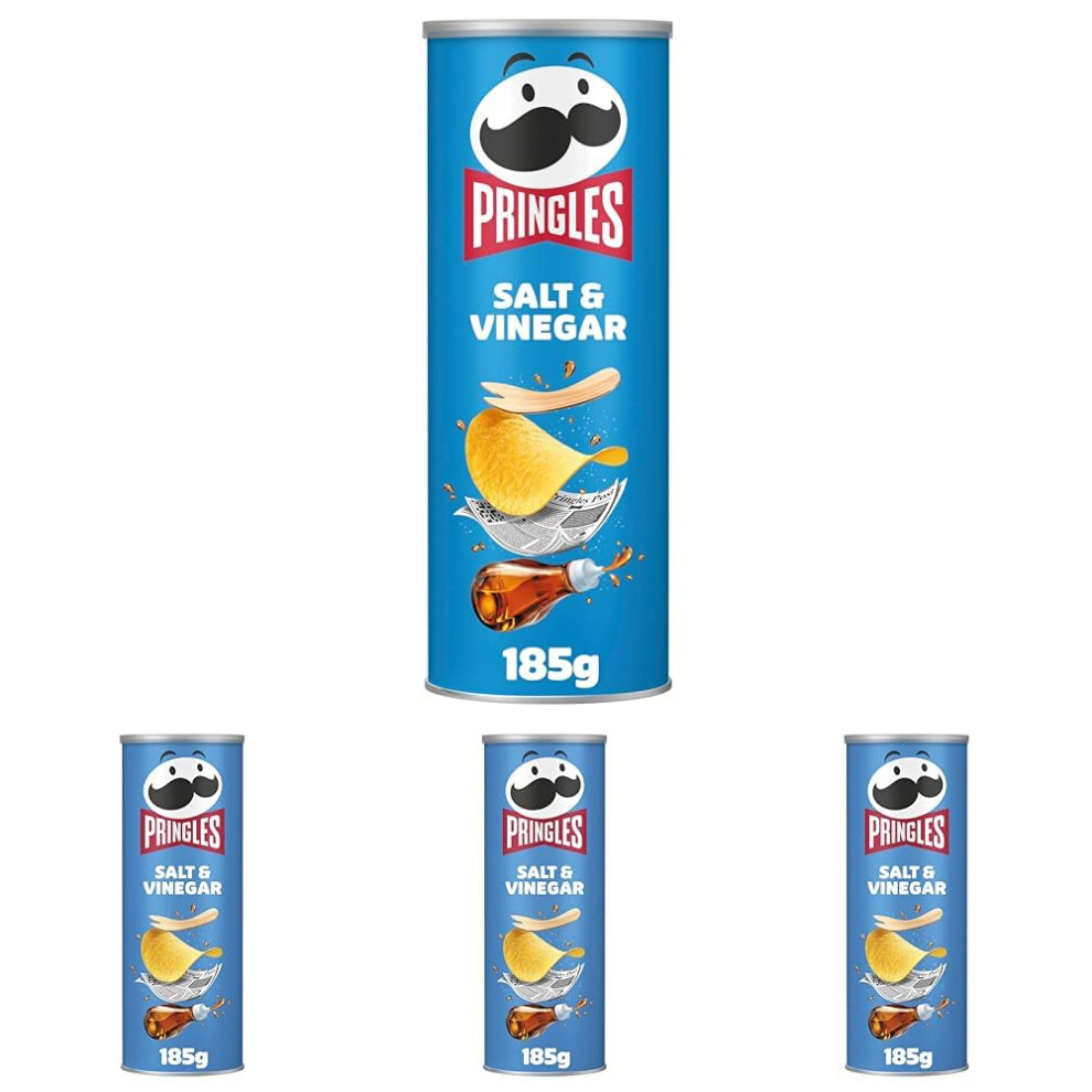 Pringles Salt Vinegar Sharing Crisps 185G Pack Of 4