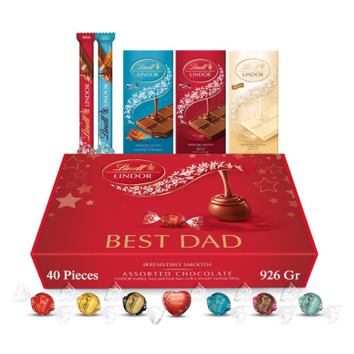 Lindt Lindt Best Dad Chocolates Gift Box  926g 40Piece Set  Assorted Chocolate Ba