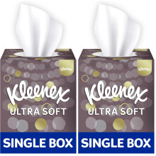 Kleenex Ultra Soft Facial Tissues Single Cube Box Pack of 2