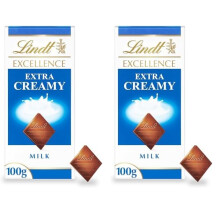 Lindt Excellence Extra Creamy Milk Chocolate Bar 100 g Pack of 2