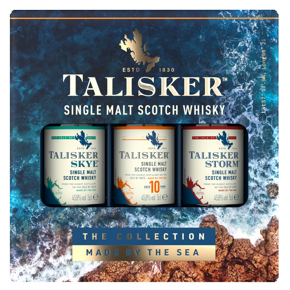 Talisker Single Malt Scotch Whisky 458 Vol 3 X 5Cl Gift Pack 3 Distinct