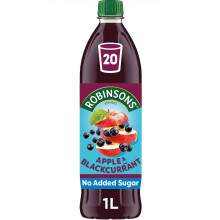 Robinsons Apple and Blackcurrant Squash No Added Sugar 1L