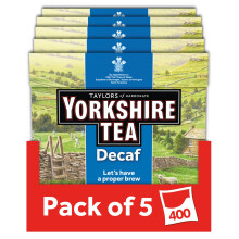 Yorkshire Tea Decaf 5 Boxes of 80 Tea Bags Total 400 Bags